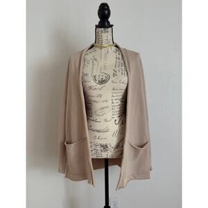 B58 Frank & Eileen Open Cardigan Sweater XS Triple Fleece Travel Neutral‎